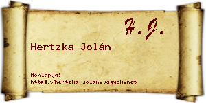 Hertzka Jolán névjegykártya
