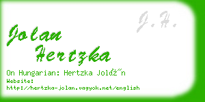 jolan hertzka business card